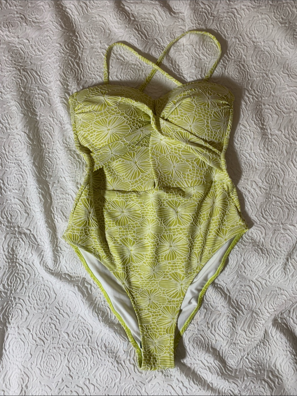 NWT SAMIOL Lime Floral One-Piece Swimsuit, Size L